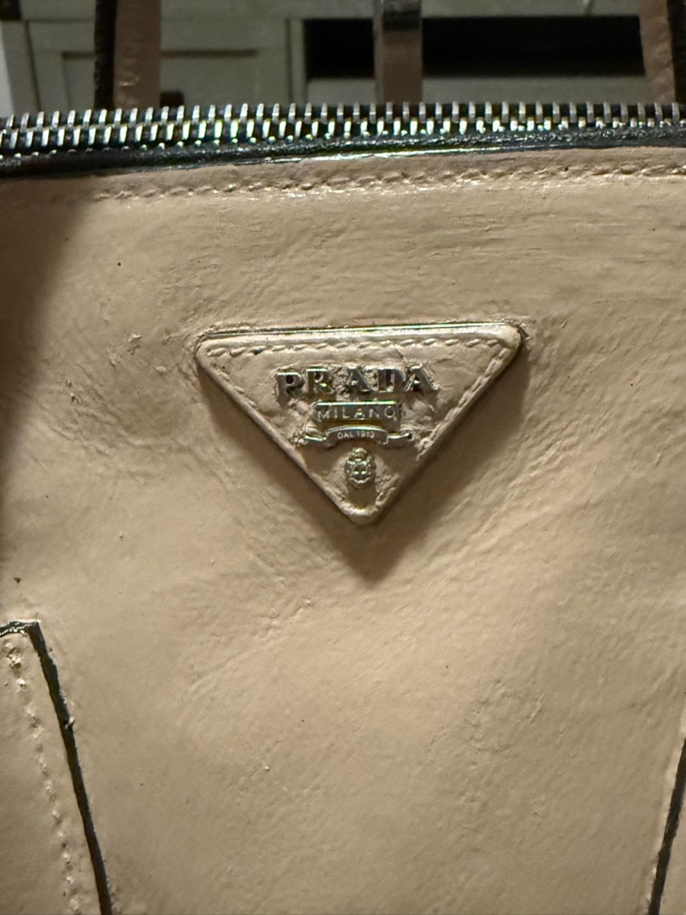 Prada Light Beige Leather Tote with Double Handles - Picture 14 of 17
